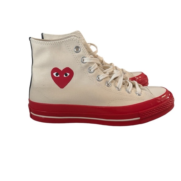 Converse COMME DES GARÇONS PLAY  Off-White & Red Converse Edition PLAY Chuck 70 - Picture 9 of 10